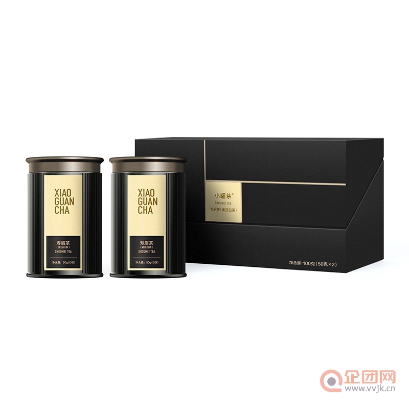 小罐茶5年陈化寿眉茶紧压白茶饼茶 多泡2罐装茶叶盒装100g